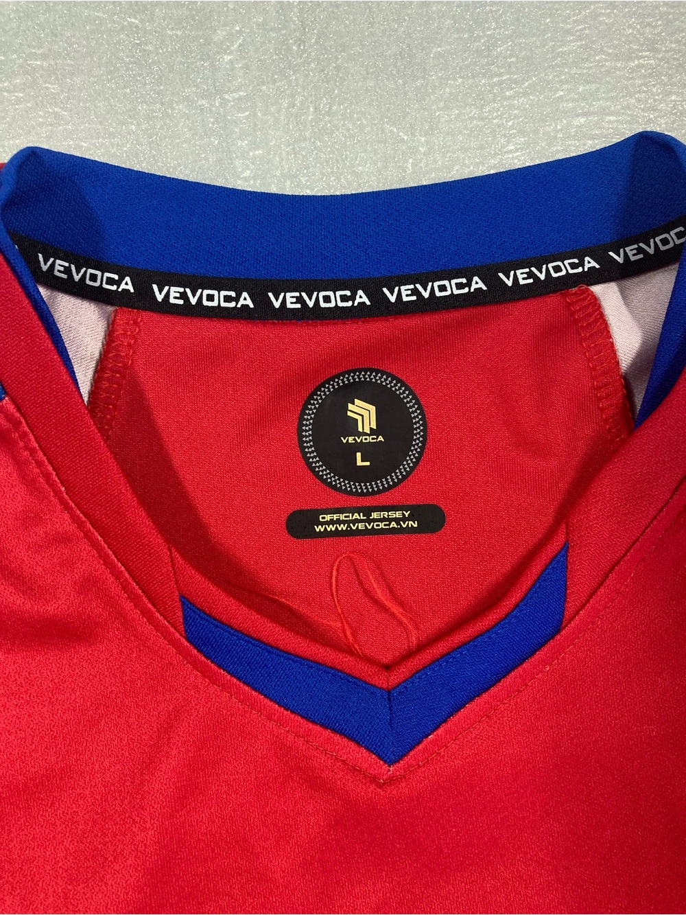 Unbranded Red Men’s Athletic Jersey with Blue Accents - Picture 2 of 9